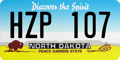 ND license plate HZP107