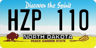 ND license plate HZP110