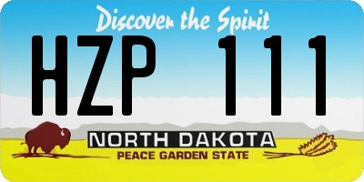 ND license plate HZP111