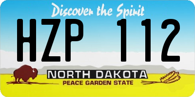 ND license plate HZP112