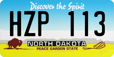 ND license plate HZP113