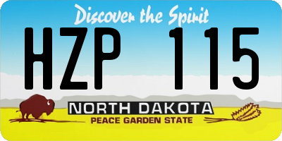 ND license plate HZP115