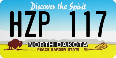 ND license plate HZP117