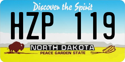 ND license plate HZP119
