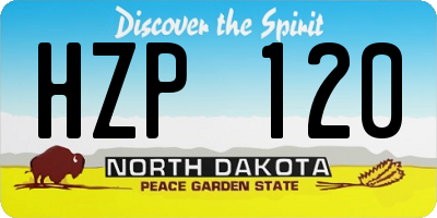 ND license plate HZP120