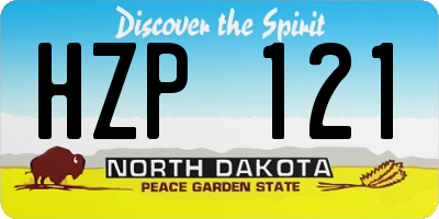 ND license plate HZP121