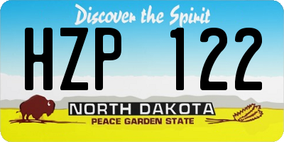 ND license plate HZP122