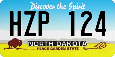 ND license plate HZP124