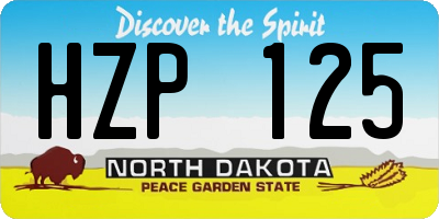 ND license plate HZP125