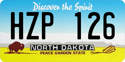 ND license plate HZP126