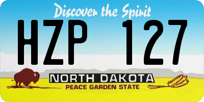 ND license plate HZP127