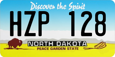 ND license plate HZP128