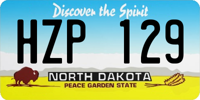 ND license plate HZP129
