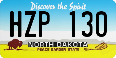 ND license plate HZP130