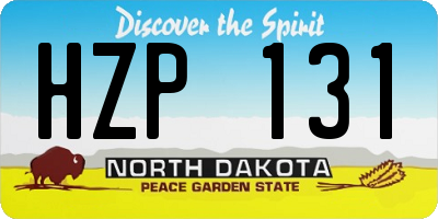 ND license plate HZP131