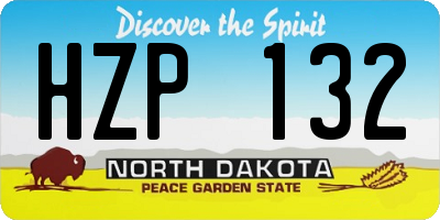 ND license plate HZP132