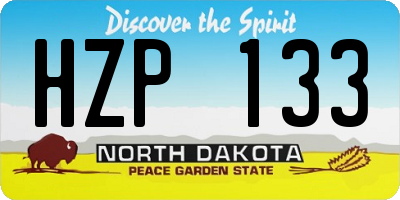 ND license plate HZP133