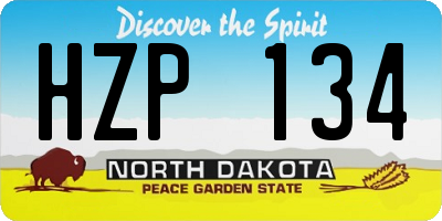 ND license plate HZP134