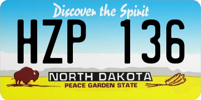 ND license plate HZP136