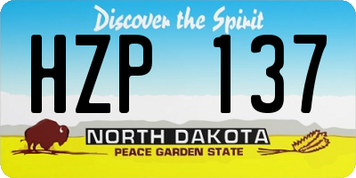 ND license plate HZP137