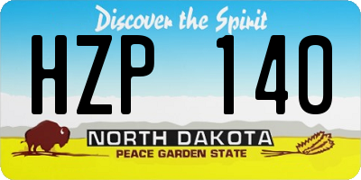 ND license plate HZP140