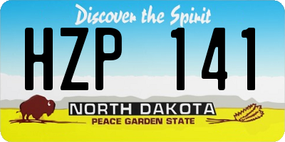 ND license plate HZP141
