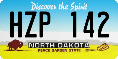 ND license plate HZP142