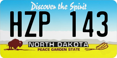 ND license plate HZP143