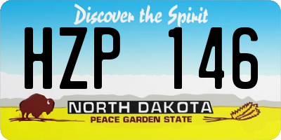 ND license plate HZP146