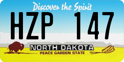 ND license plate HZP147