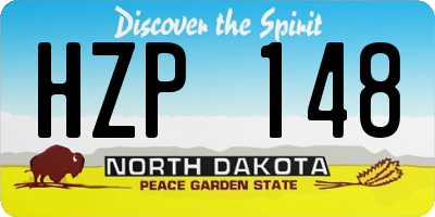 ND license plate HZP148