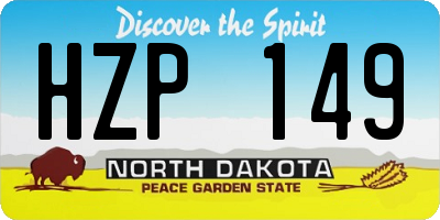 ND license plate HZP149