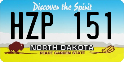 ND license plate HZP151