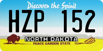 ND license plate HZP152