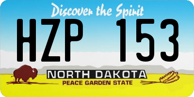 ND license plate HZP153