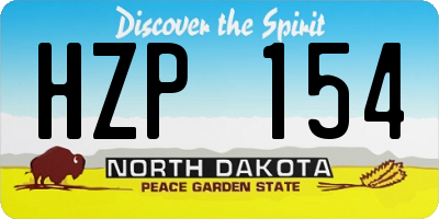 ND license plate HZP154