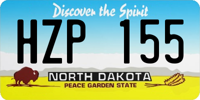ND license plate HZP155