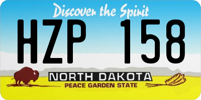 ND license plate HZP158