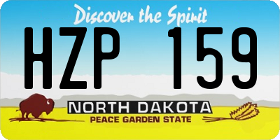 ND license plate HZP159