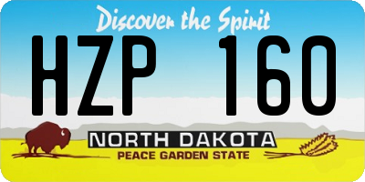 ND license plate HZP160