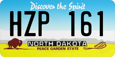 ND license plate HZP161