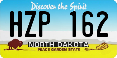 ND license plate HZP162