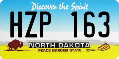 ND license plate HZP163