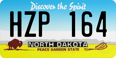 ND license plate HZP164