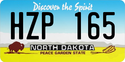 ND license plate HZP165