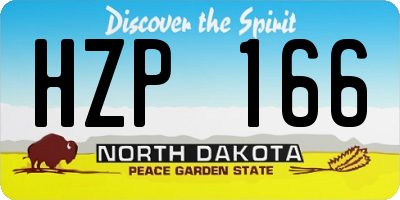 ND license plate HZP166