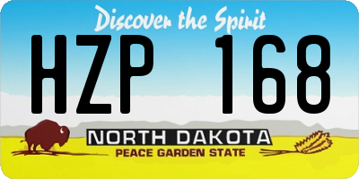 ND license plate HZP168
