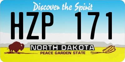 ND license plate HZP171