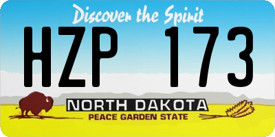 ND license plate HZP173