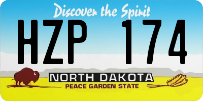 ND license plate HZP174